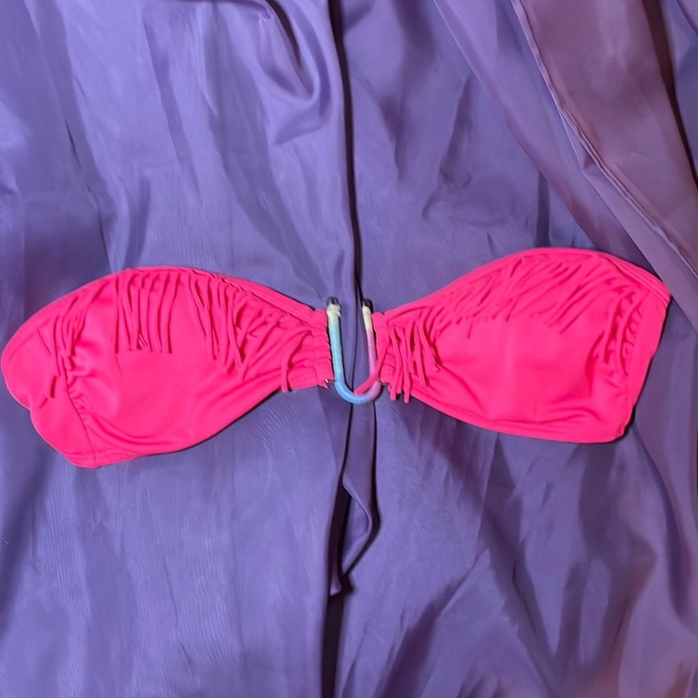 La hearts strapless swim top